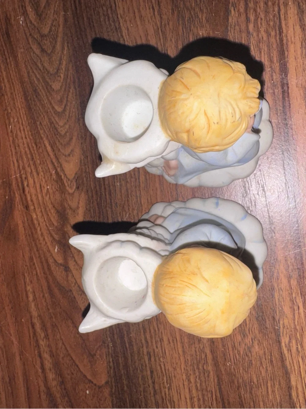 Vintage Cherub Angel Candle Holders Set of 2 | Ceramic Praying Angels